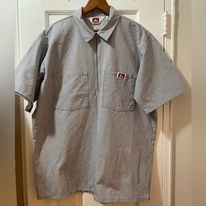 Ben Davis quarter zip work shirt in hickory stripe